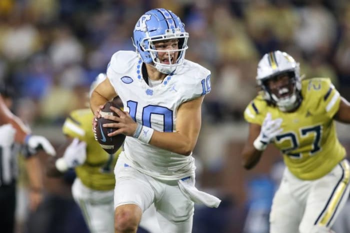 North Carolina quarterback Drake Maye